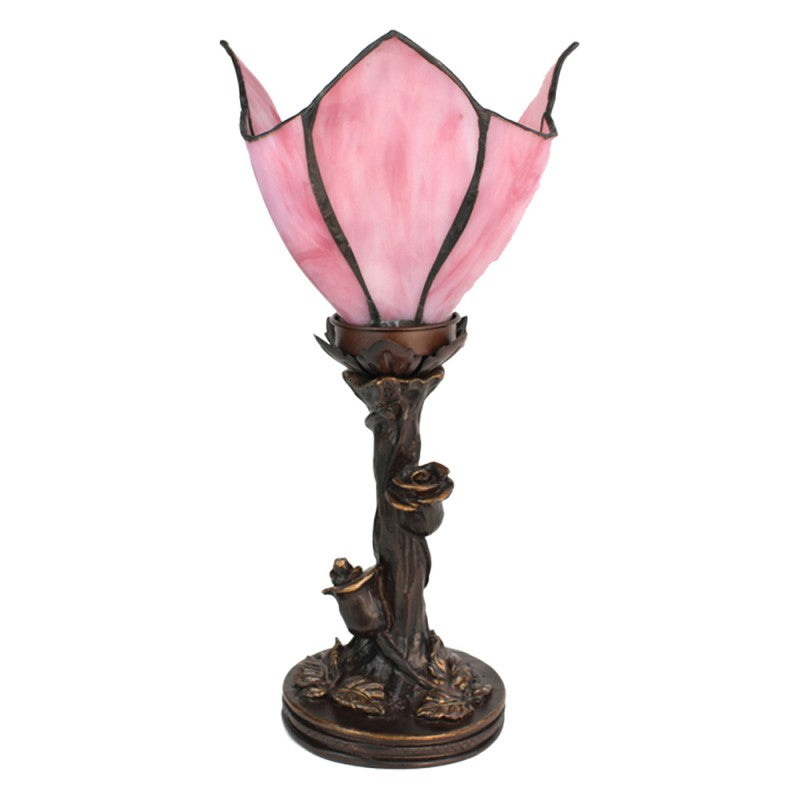 Tiffany Tafellamp  32 cm Roze Glas Tiffany Bureaulamp