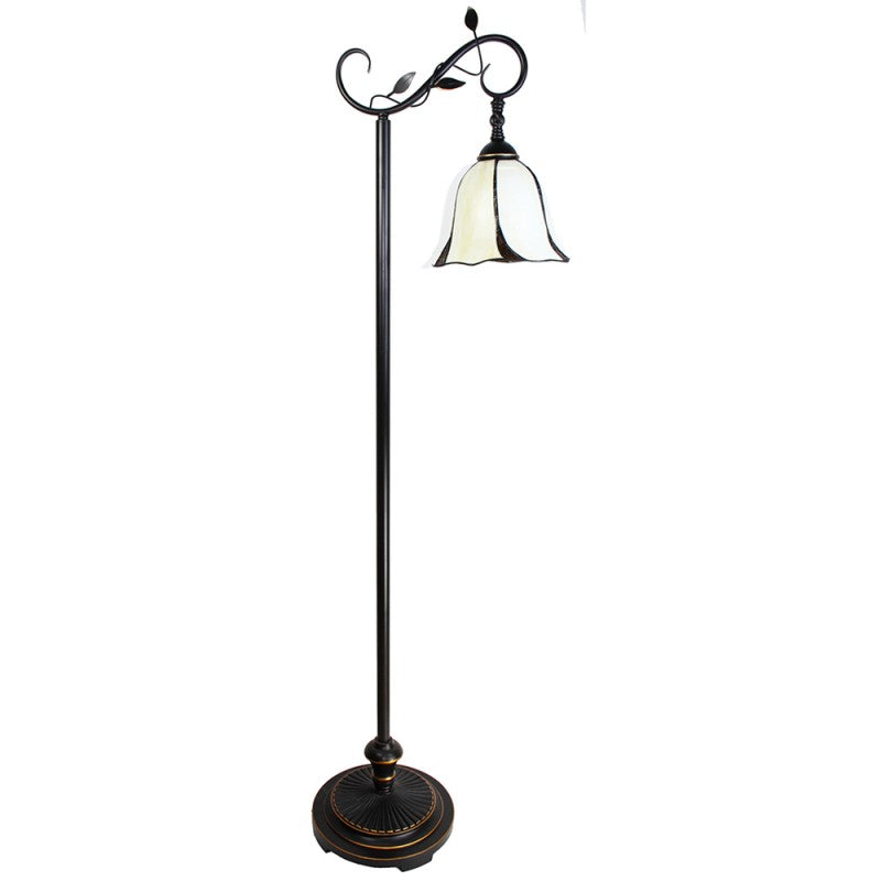 Tiffany Vloerlamp  152 cm Wit Bruin Kunststof Glas Staande Lamp