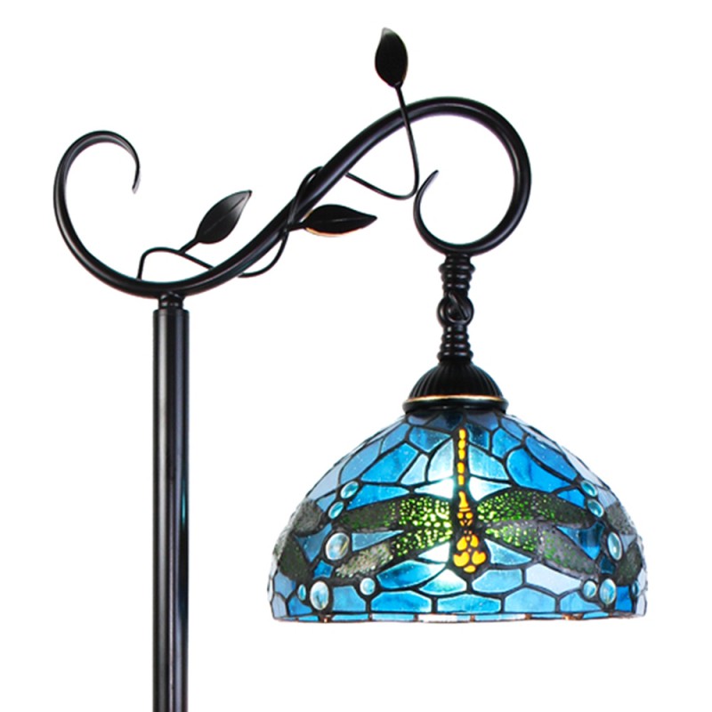 Tiffany Vloerlamp  152 cm Blauw Bruin Kunststof Glas Rond Staande Lamp