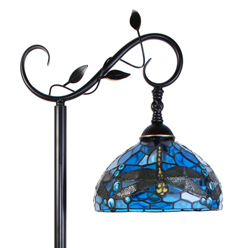 Tiffany Vloerlamp  152 cm Blauw Bruin Kunststof Glas Rond Staande Lamp