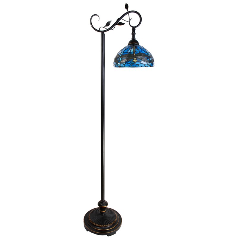 Tiffany Vloerlamp  152 cm Blauw Bruin Kunststof Glas Rond Staande Lamp