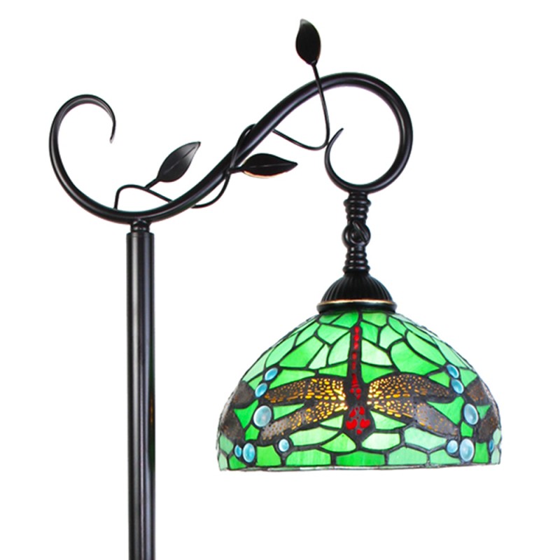 Tiffany Vloerlamp  152 cm Groen Bruin Kunststof Glas Rond Staande Lamp