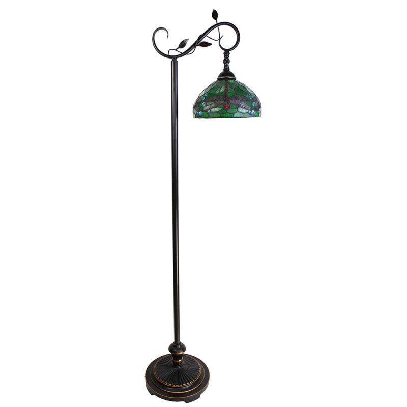 Tiffany Vloerlamp  152 cm Groen Bruin Kunststof Glas Rond Staande Lamp