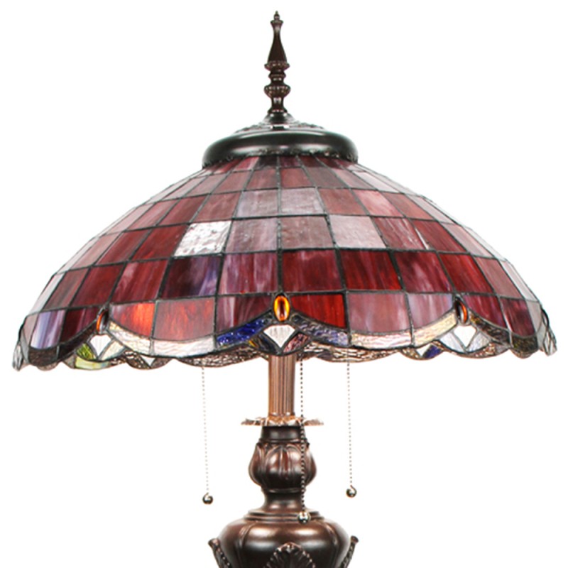 Tiffany Vloerlamp  166 cm Rood Glas Kunststof Staande Lamp