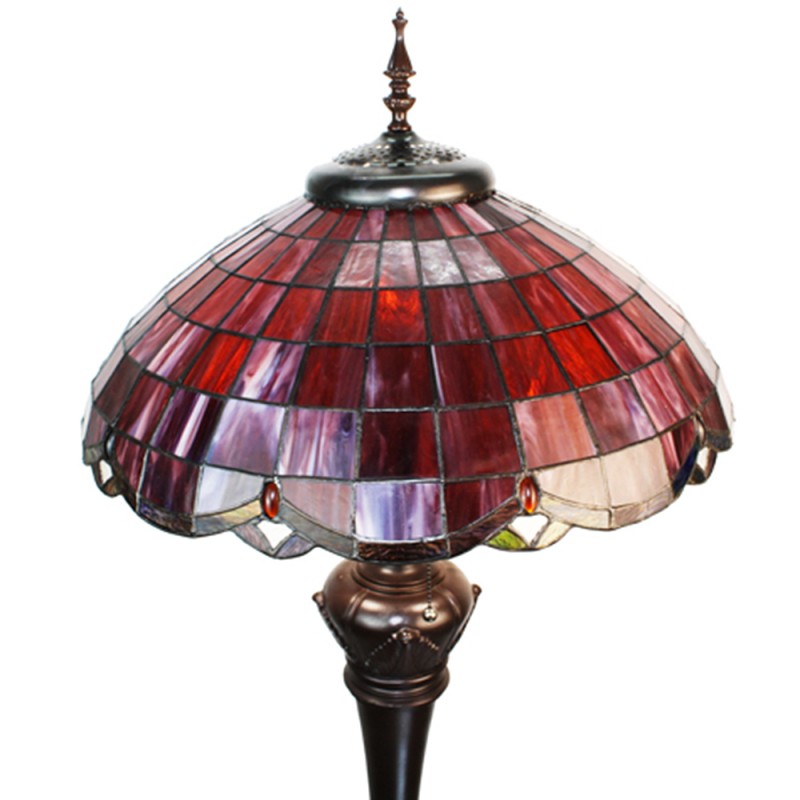 Tiffany Vloerlamp  166 cm Rood Glas Kunststof Staande Lamp