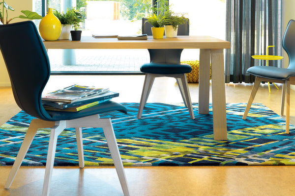 Vloerkleed Diamond | % wol (Nieuw Zeeland), % viscose | meerkleurig, grijs