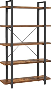 InduSign boekenplank  stabiele staande plank met 5 plankenniveaus  woonkamerplank in industriële uitvoering