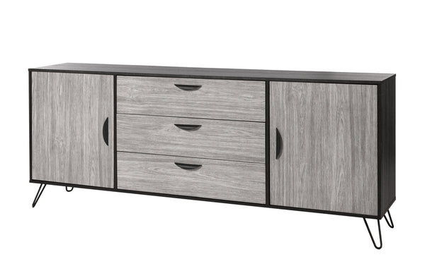 Dressoir | Meubelserie Moon | Lichtgrijs en donkergrijs | 200 x 40 x 80 (h) cm