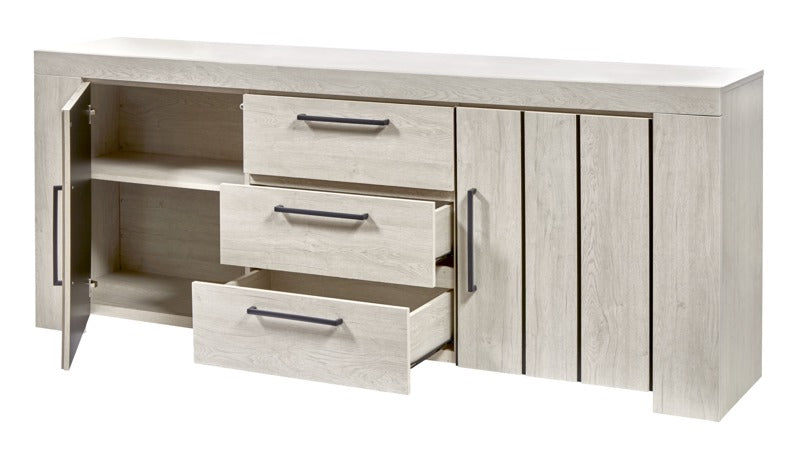 Dressoir | Meubelserie Glory | Lichtgrijs | 235 x 48 x 93,5 (h) cm