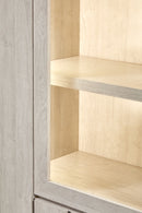 Vitrine met LED verlichting | Meubelserie Glory | Lichtgrijs | 137 x 45 x 195 (h) cm