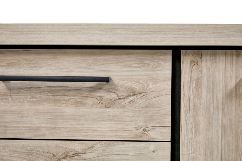 Dressoir | Meubelserie Odin | Antraciet, naturel | 230 x 45 x 88 (h) cm