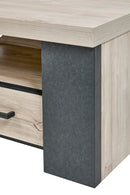 TV meubel | Meubelserie Odin | Antraciet, naturel | 140 x 45 x 50 (h) cm