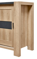 Dressoir met schuifdeuren | Meubelserie Costas | Antraciet, naturel | 231 x 46 x 91 (h) cm