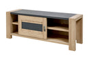 TV meubel | Meubelserie Costas | Antraciet, naturel | 151 x 46 x 55 (h) cm