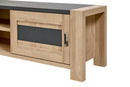 TV meubel | Meubelserie Costas | Antraciet, naturel | 151 x 46 x 55 (h) cm
