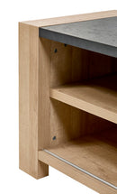 TV meubel | Meubelserie Costas | Antraciet, naturel | 151 x 46 x 55 (h) cm