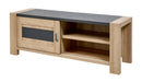 TV meubel | Meubelserie Costas | Antraciet, naturel | 151 x 46 x 55 (h) cm