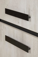 Vitrinekast | Meubelserie Bergen | lichtgrijs, naturel, zwart | 126 x 43 x 170 (h) cm