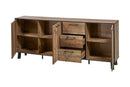 Dressoir | Meubelserie Tibia | bruin, naturel | 220 x 42 x 90 (h) cm