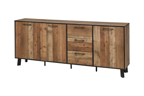 Dressoir | Meubelserie Tibia | bruin, naturel | 220 x 42 x 90 (h) cm