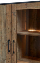 Vitrinekast | Meubelserie Tibia | bruin, naturel | 120 x 40 x 180 (h) cm