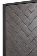 Vitrinekast | Meubelserie Micras | Donkergrijs, zwart | 110 x 42 x 200 (h) cm