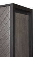 Vitrinekast | Meubelserie Micras | Donkergrijs, zwart | 110 x 42 x 200 (h) cm