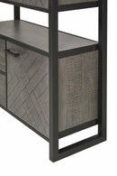 Vitrinekast | Meubelserie Micras | Donkergrijs, zwart | 110 x 42 x 200 (h) cm