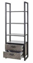 Wandkast | Meubelserie Micras | Donkergrijs, zwart | 75 x 42 x 200 (h) cm