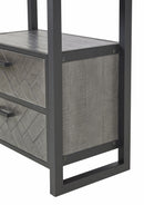 Wandkast | Meubelserie Micras | Donkergrijs, zwart | 75 x 42 x 200 (h) cm