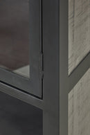 Vitrinekast | Meubelserie Micras | Donkergrijs, zwart | 110 x 42 x 200 (h) cm