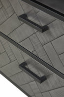 Vitrinekast | Meubelserie Micras | Donkergrijs, zwart | 110 x 42 x 200 (h) cm