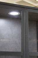 Vitrinekast | Meubelserie Micras | Donkergrijs, zwart | 110 x 42 x 200 (h) cm