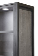 Vitrinekast | Meubelserie Micras | Donkergrijs, zwart | 110 x 42 x 200 (h) cm