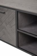 TV Meubel | Meubelserie Micras | Donkergrijs, zwart | 160 x 42 x 60 (h) cm