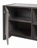 TV Meubel | Meubelserie Micras | Donkergrijs, zwart | 160 x 42 x 60 (h) cm