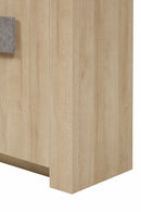 Vitrinekast | Meubelserie Ariya | bruin, naturel, lichtgrijs | 105 x 42 x 175 (h) cm