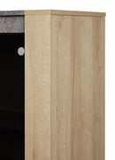 Vitrinekast | Meubelserie Ariya | bruin, naturel, lichtgrijs | 105 x 42 x 175 (h) cm