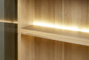Vitrinekast | Meubelserie Ariya | bruin, naturel, lichtgrijs | 105 x 42 x 175 (h) cm