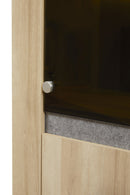 Vitrinekast | Meubelserie Ariya | bruin, naturel, lichtgrijs | 105 x 42 x 175 (h) cm