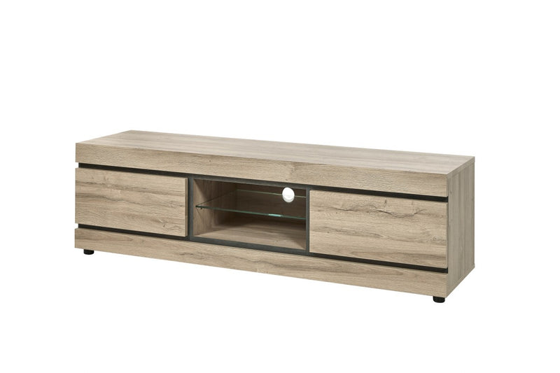 TV meubel | Meubelserie Talenso | naturel, grijs, bruin | 175 x 48 x 52 (h) cm