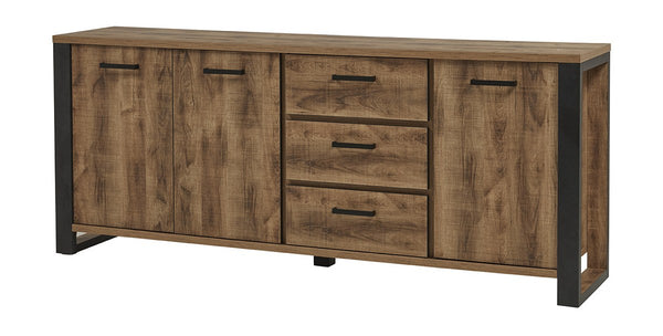 Dressoir | Meubelserie tremolo | bruin, zwart | 225 x 48 x 92 (h) cm