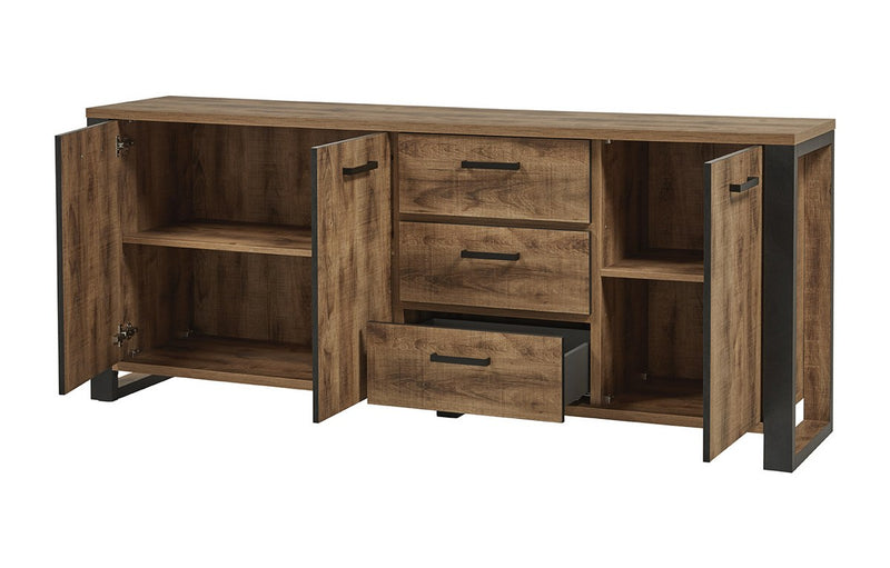 Dressoir | Meubelserie tremolo | bruin, zwart | 225 x 48 x 92 (h) cm