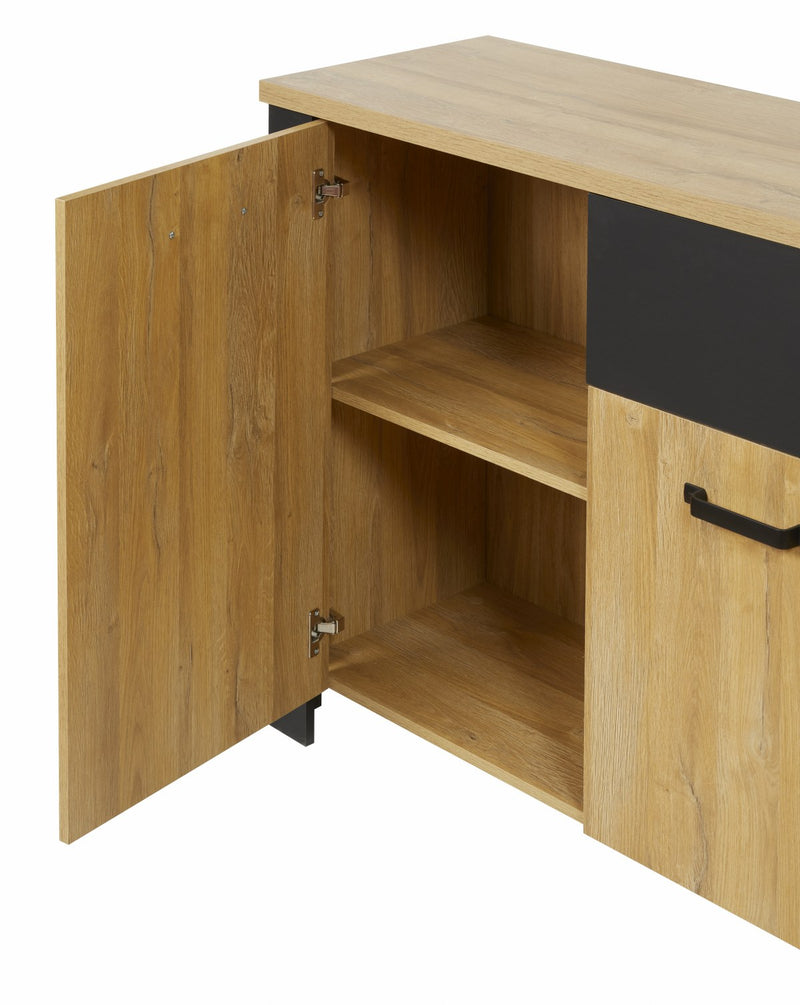 Dressoir | Meubelserie Highlight | bruin, naturel, zwart | 210 x 42 x 89 (h) cm