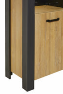 Vitrine | Meubelserie Highlight | bruin, naturel, zwart | 115 x 42 x 180 (h) cm