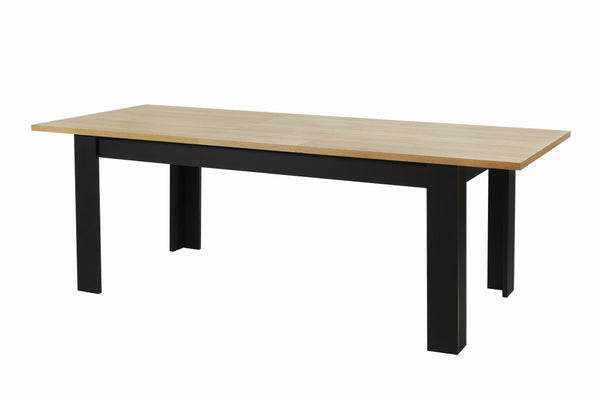 Tafel | Meubelserie Highlight | bruin, naturel, zwart | 180 x 90 x 76 (h) cm