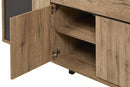 Dressoir | Meubelserie Manor | bruin, naturel, zwart | 220 x 50 x 89 (h) cm