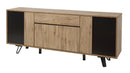Dressoir | Meubelserie Manor | bruin, naturel, zwart | 220 x 50 x 89 (h) cm