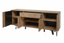 Dressoir | Meubelserie Manor | bruin, naturel, zwart | 220 x 50 x 89 (h) cm