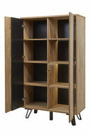 Wandkast | Meubelserie Manor | bruin, naturel, zwart | 101 x 45 x 173 (h) cm